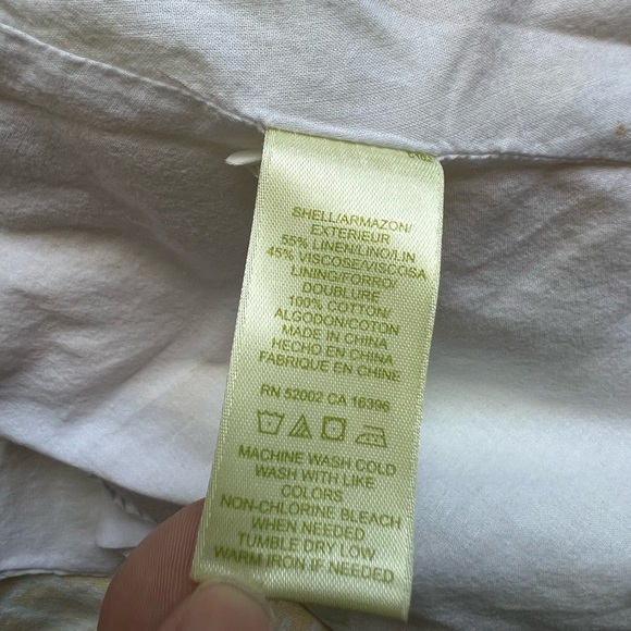 Sigrid Olsen Linen Pineapple Faux Wrap Dress Size 14 - Picture 10 of 10